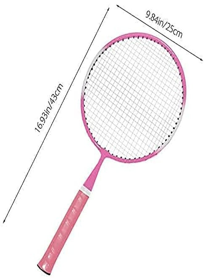 DESCTIDY مضارب تنس الريشة للأطفال من ديسكتيدي، مصنوعة من الفولاذ، بمقبض قصير (قد يختلف اللون) - مجموعة ألعاب تنس الريشة للأطفال مع كرات ريشة متعددة الألوان وحقيبة ظهر - Image 3